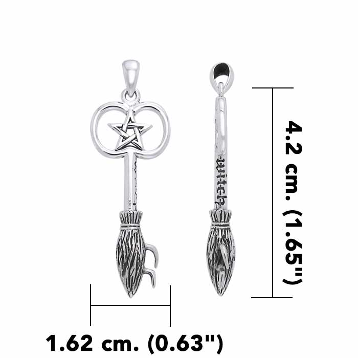 The Witches Broom ~ Sterling Silver Pendant TPD3387
