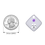 Square Fleur De Lis Silver Pendant TPD357