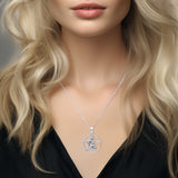 Salem Witch Silver Pendant with Pentacle TPD4247