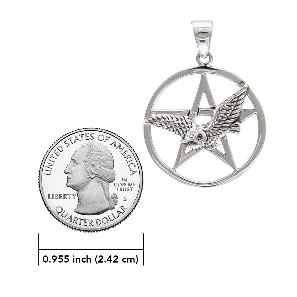 Flying Owl with Pendant Silver Pendant TPD4334