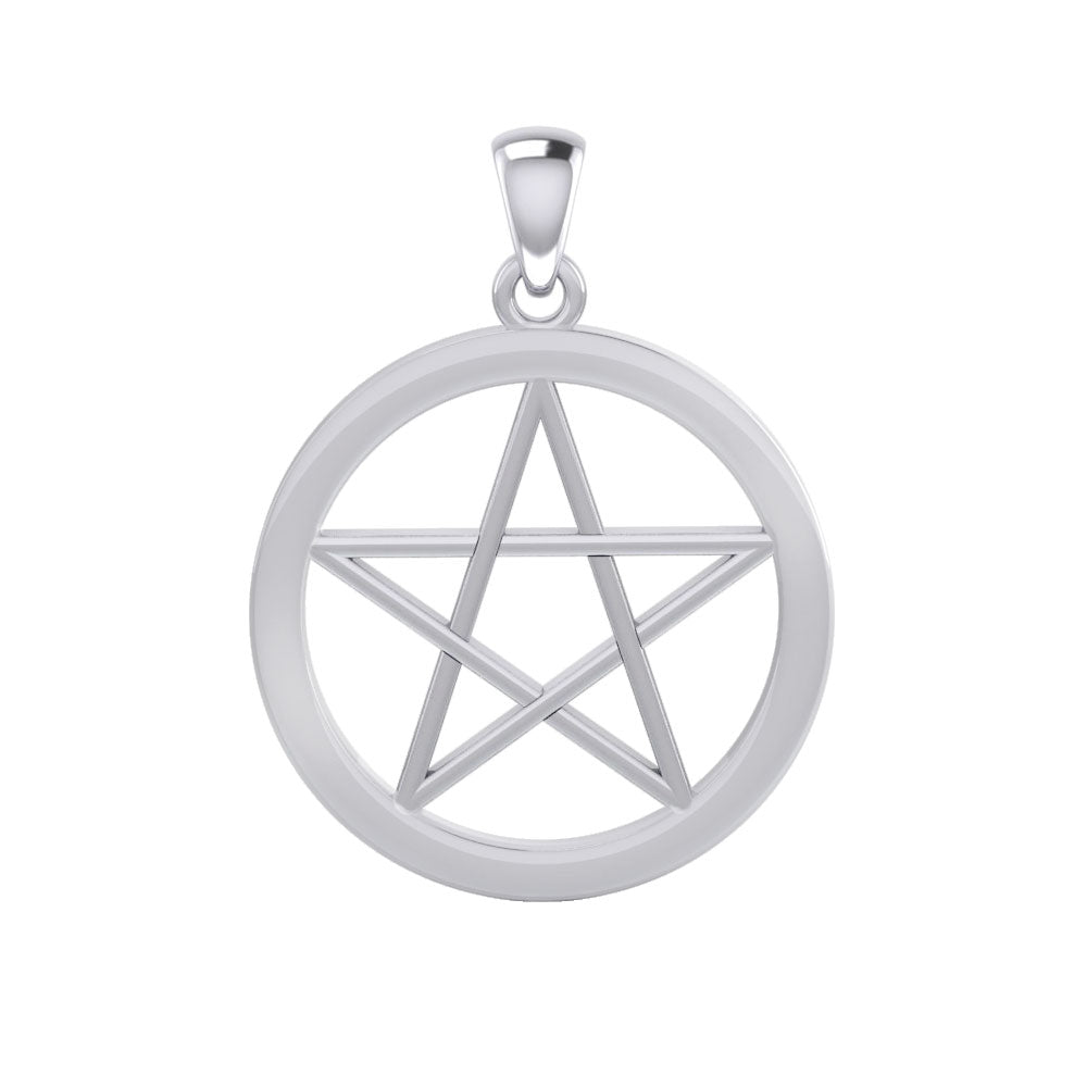 The Plain Pentacle Silver Pendant TPD4567