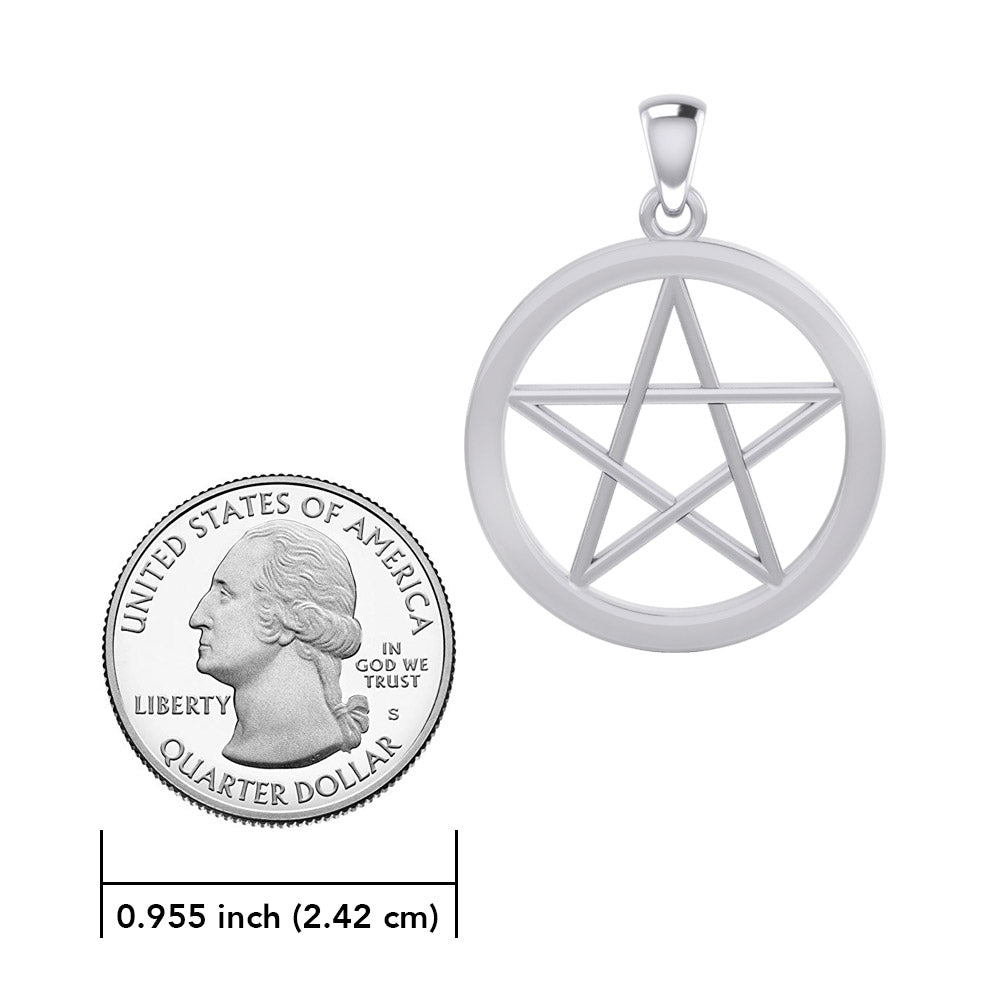 The Plain Pentacle Silver Pendant TPD4567