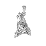 Celtic Howling Wolf Silver Pendant TPD5717