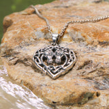 Double Horses in The Celtic Heart Silver Pendant TPD6027