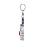 Claddagh on Celtic Moon Silver Pendant with Heart Gemstone TPD6125