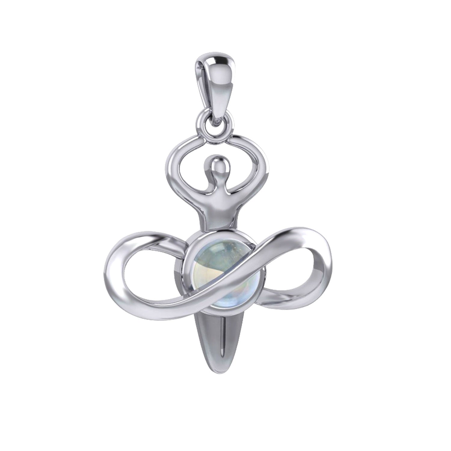 Peter Stone Eternal Light of Goddess Silver Pendant with Gem TPD6176