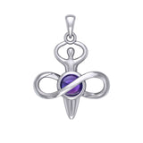 Peter Stone Eternal Light of Goddess Silver Pendant with Gem TPD6176