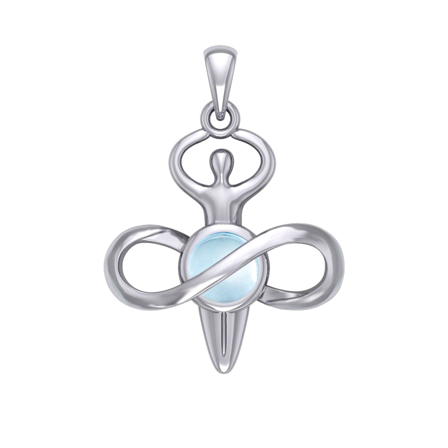 Peter Stone Eternal Light of Goddess Silver Pendant with Gem TPD6176