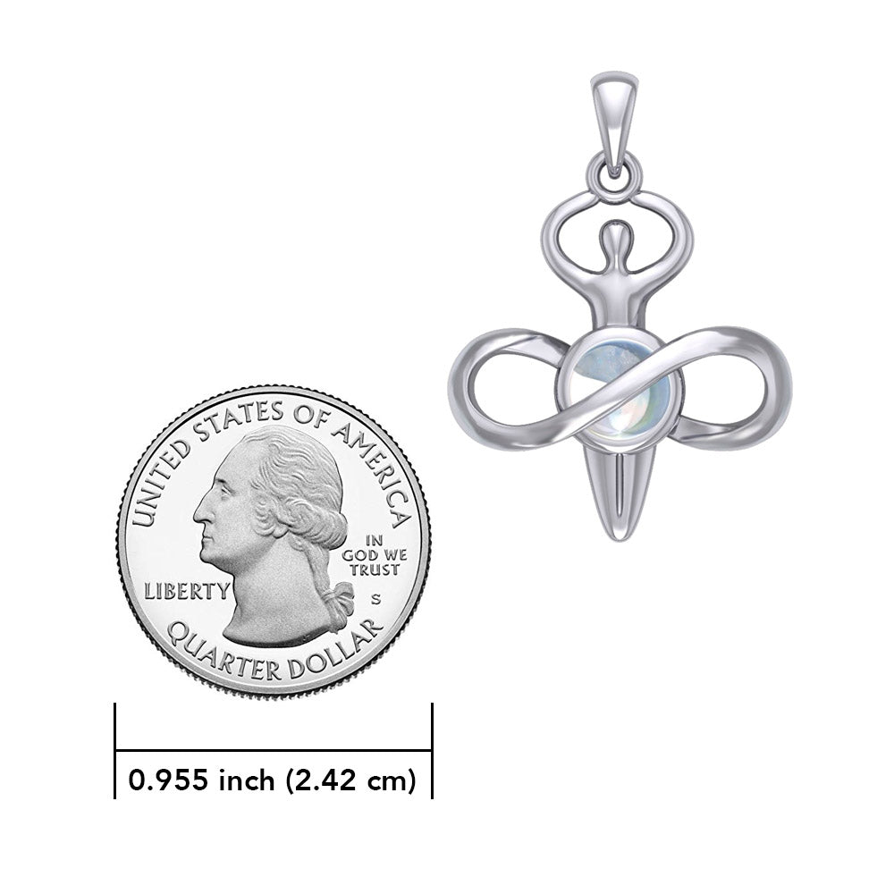 Peter Stone Eternal Light of Goddess Silver Pendant with Gem TPD6176