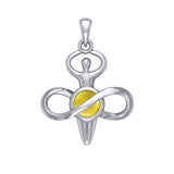 Peter Stone Eternal Light of Goddess Silver Pendant with Gem TPD6176