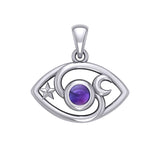 The Peter Stone Eye of God Silver Pendant with Gem TPD6177