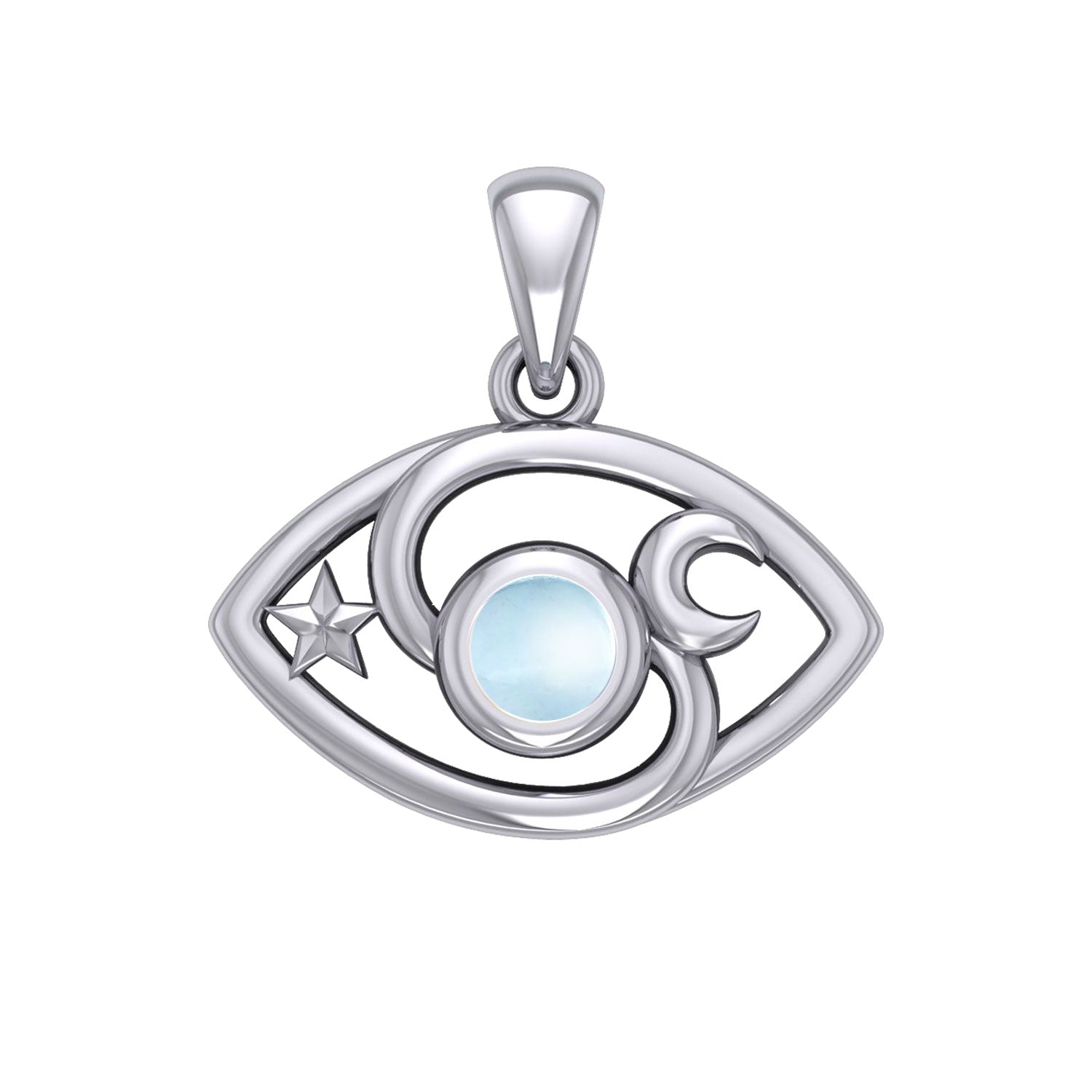 The Peter Stone Eye of God Silver Pendant with Gem TPD6177