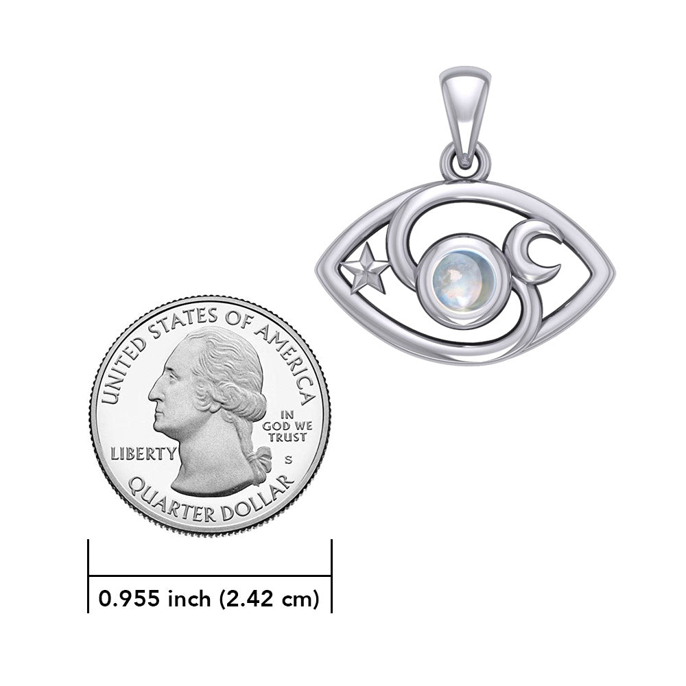 The Peter Stone Eye of God Silver Pendant with Gem TPD6177
