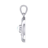 Peter Stone Spiral Silver Pendant with Crescent Moon And Gemstone TPD6179