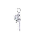 Ethereal Dragonfly Sterling Silver Pendant with Spiritual Gemstone by Peter Stone Jewelry - Divine Insect Symbolism for Spiritual Connection TPD6211