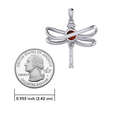Ethereal Dragonfly Sterling Silver Pendant with Spiritual Gemstone by Peter Stone Jewelry - Divine Insect Symbolism for Spiritual Connection TPD6211