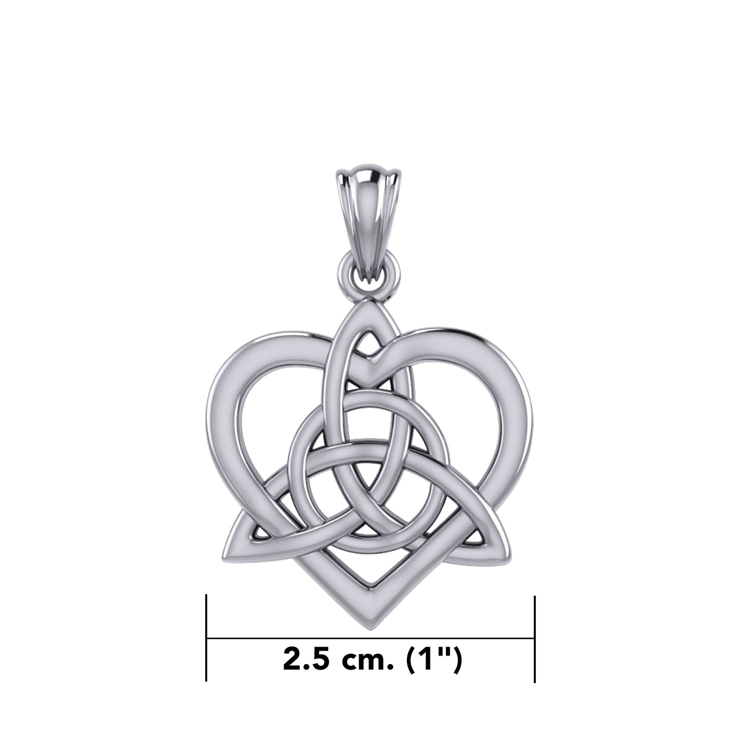 Celtic Flowing Heart Triquetra Sterling Silver Pendant – Graceful Symbol of Love and Unity by Peter Stone Jewelry TPD6215