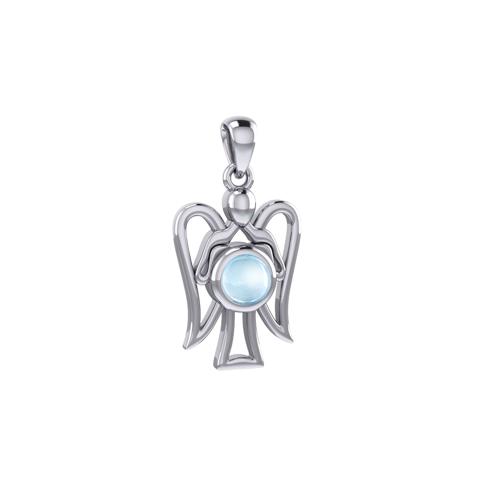 Peter Stone Guardian Angel with Gemstone Silver Pendant TPD7026