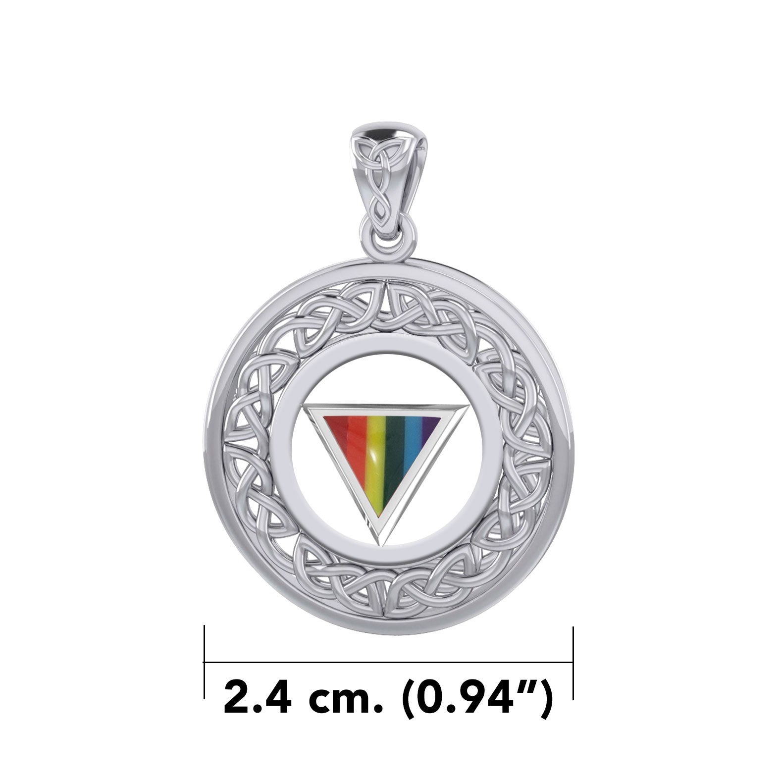 Celtic Knot Sterling Silver LGBTQ Pride Rainbow Pendant TPD729