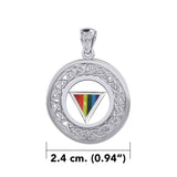 Celtic Knot Sterling Silver LGBTQ Pride Rainbow Pendant TPD729
