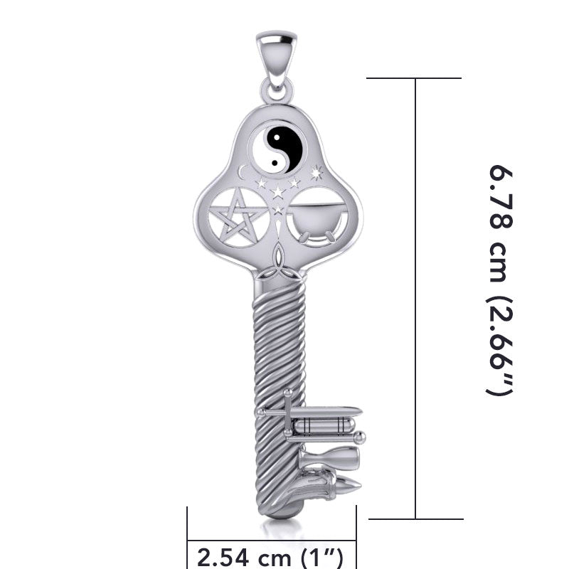 The Bewitching Key Of Magick Silver Pendant by Sabrina...the Ink Witch TPD733