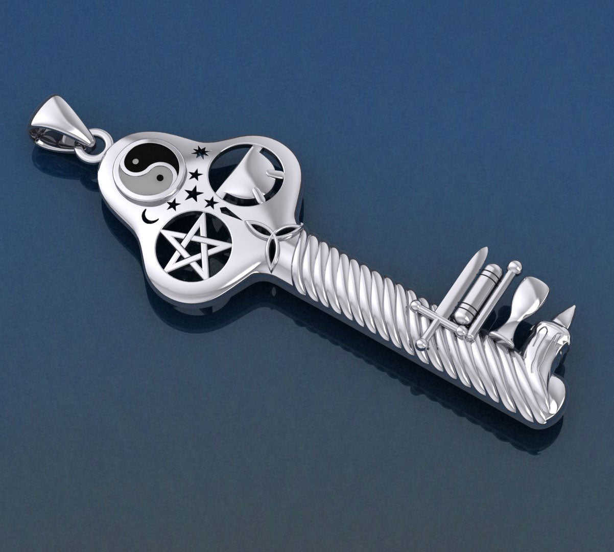The Bewitching Key Of Magick Silver Pendant by Sabrina...the Ink Witch TPD733