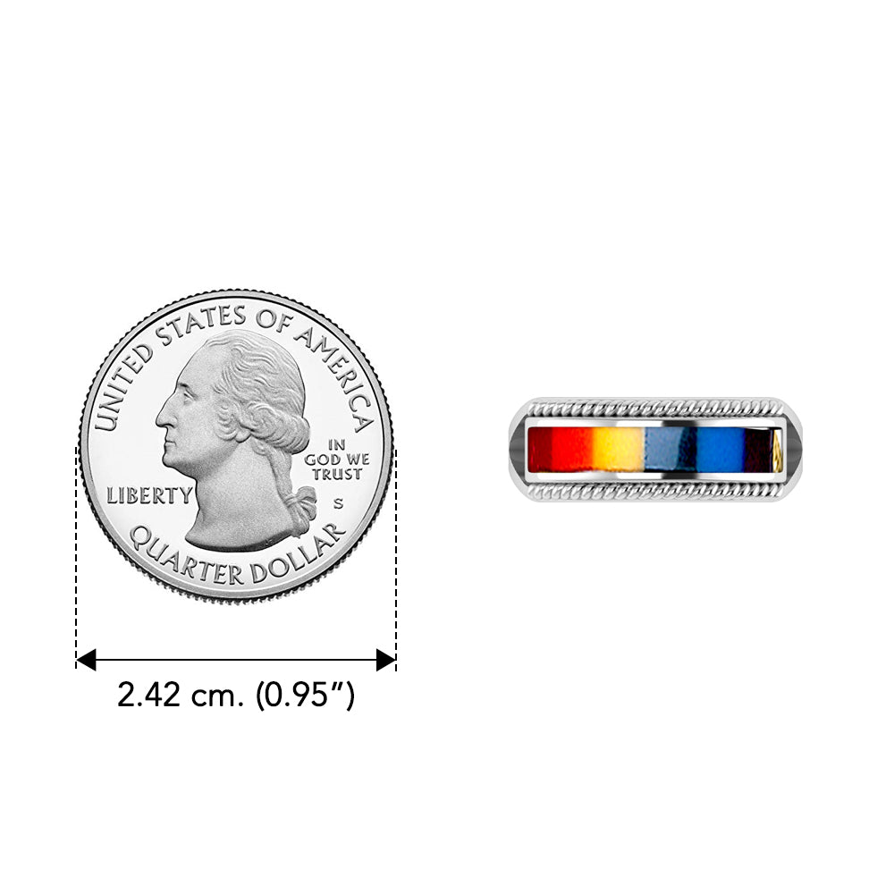 Sterling Silver Ring With Rainbow TR164
