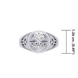 Celtic Quaternary Knot Silver Ring TRI1758
