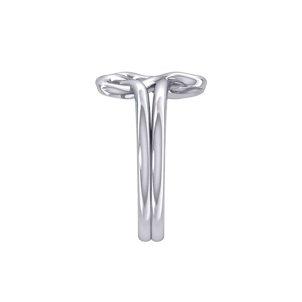 Double Celtic Heart Silver Ring TRI2391