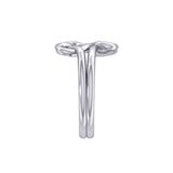 Double Celtic Heart Silver Ring TRI2391