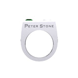 Peter Stone Rectangle Modern Silver Men Ring With Square Gemstone and Celtic Design TRI2414