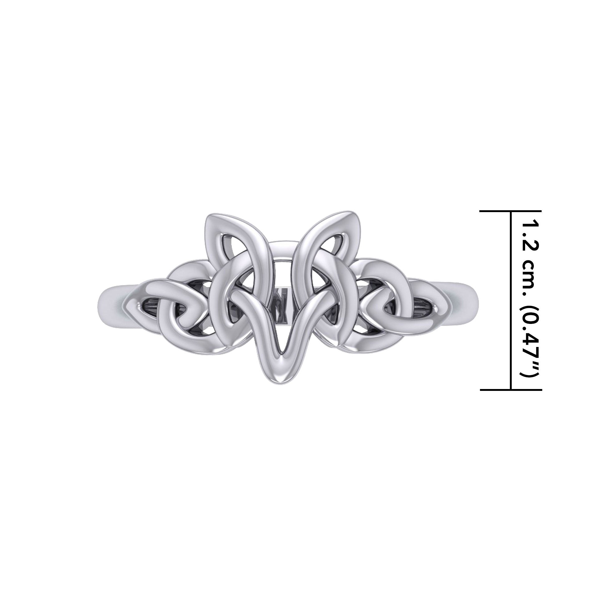 Peter Stone Jewelry Sterling Silver Celtic Wolf Ring - Majestic Symbolism and Craftsmanship for a Bold Statement TRI2419