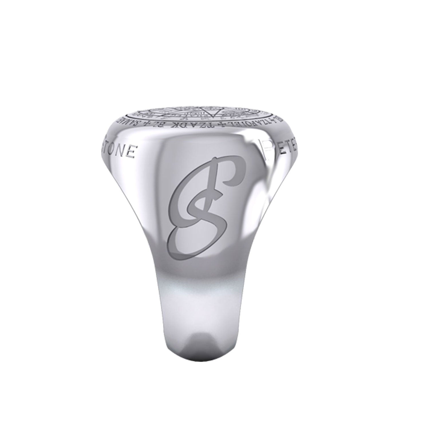 Peter Stone Sigil of Seven Archangels Inspired Silver Ring TRI2420