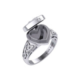 Celtic Heart Silver Poison Ring TRI2455