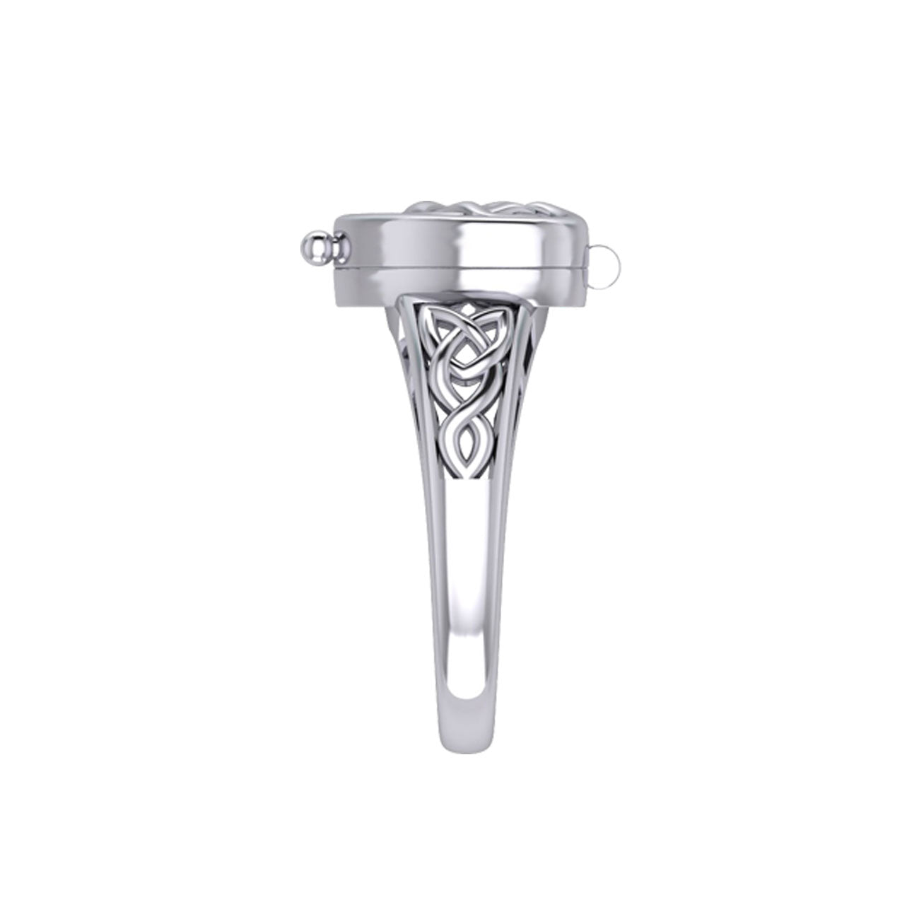 Celtic Heart Silver Poison Ring TRI2455
