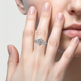 Celtic Heart Silver Poison Ring TRI2455