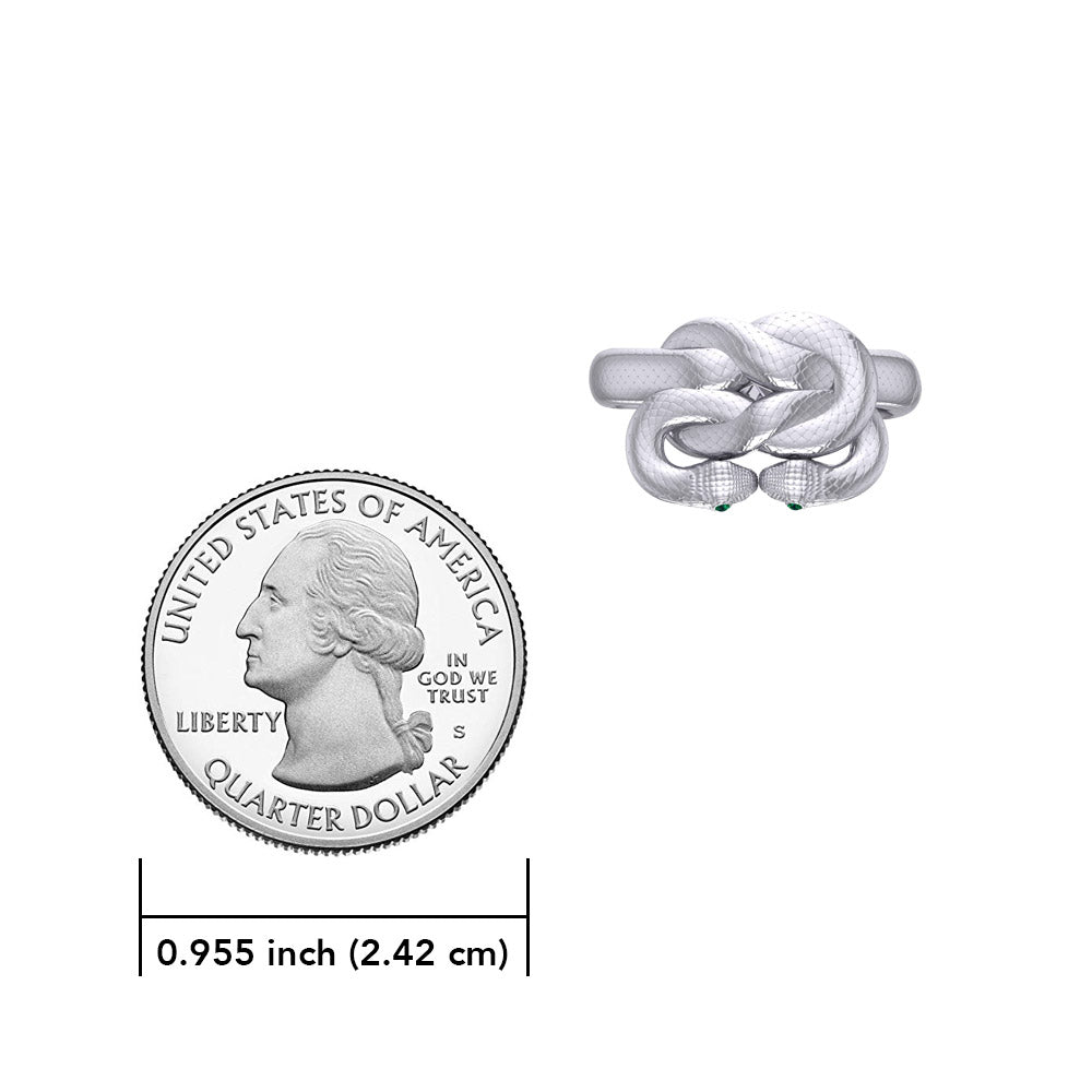 Sterling silver Tight in the knot snaking ring Oberon & Rhiannon Zell wedding rings Designed by Oberon Zell TRI2468