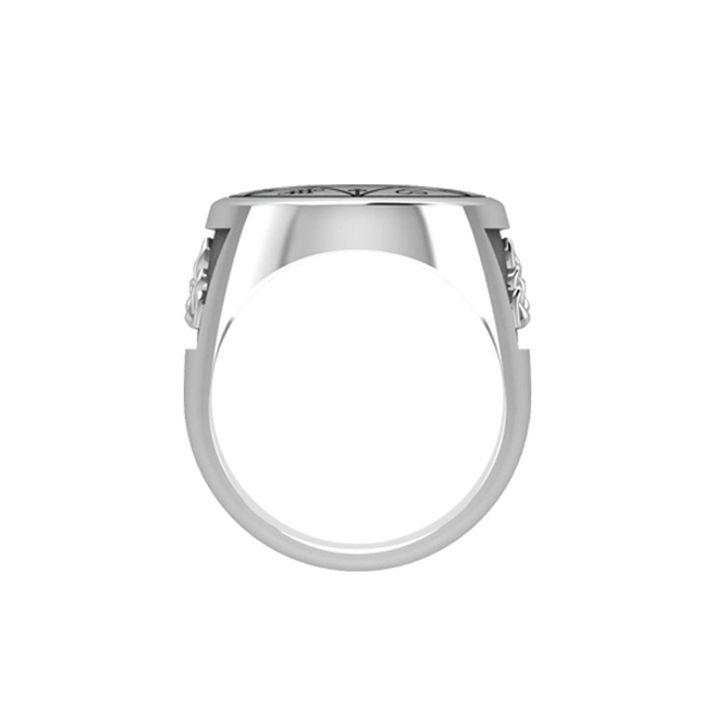 Successful Business Solomon Seal Silver Signet Men Ring with Triquetra TRI2499