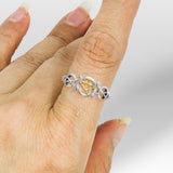 Celtic Knot Pentacle Silver with 14K Gold Accent Ring TRV1745