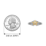 Celtic Knot  Pentacle Silver with 14K Gold Accent Ring TRV3813