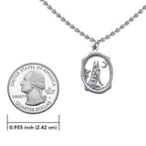 Howling Wolf with Moon Silver Pendant with Chain Set TSE684