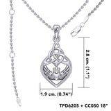 Celtic Claddagh Triquetra Heart Sterling Silver Pendant - Symbol of Eternal Love by Peter Stone Jewelry TPD6205
