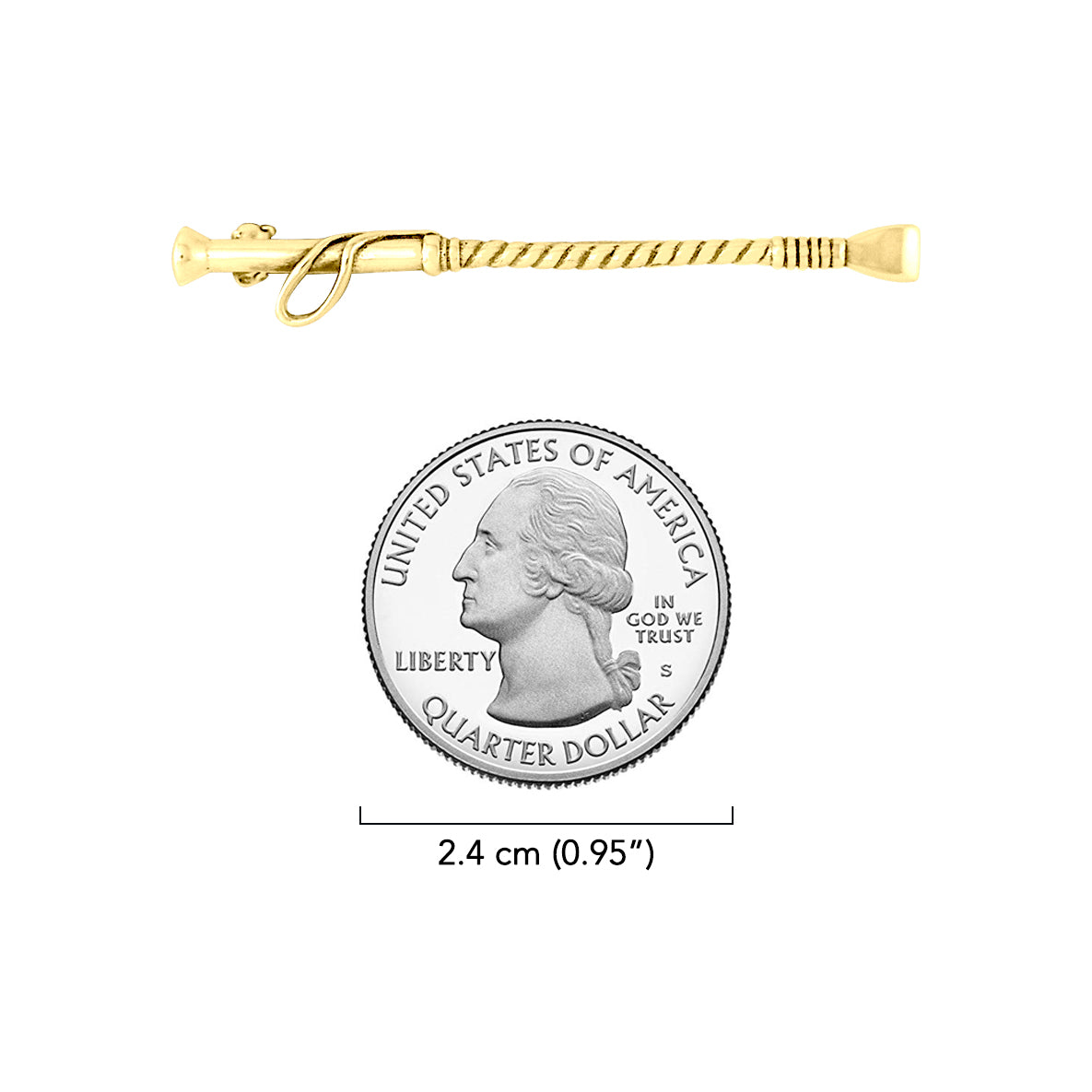 Sterling Silver Riding Crop Lapel Brooch TBC082