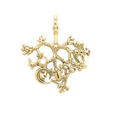 Cimaruta - Witch Silver with 18K Gold Vermeil Plated Pendant VPD3134