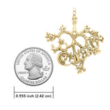 Cimaruta - Witch Silver with 18K Gold Vermeil Plated Pendant VPD3134