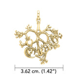Cimaruta - Witch Silver with 18K Gold Vermeil Plated Pendant VPD3134