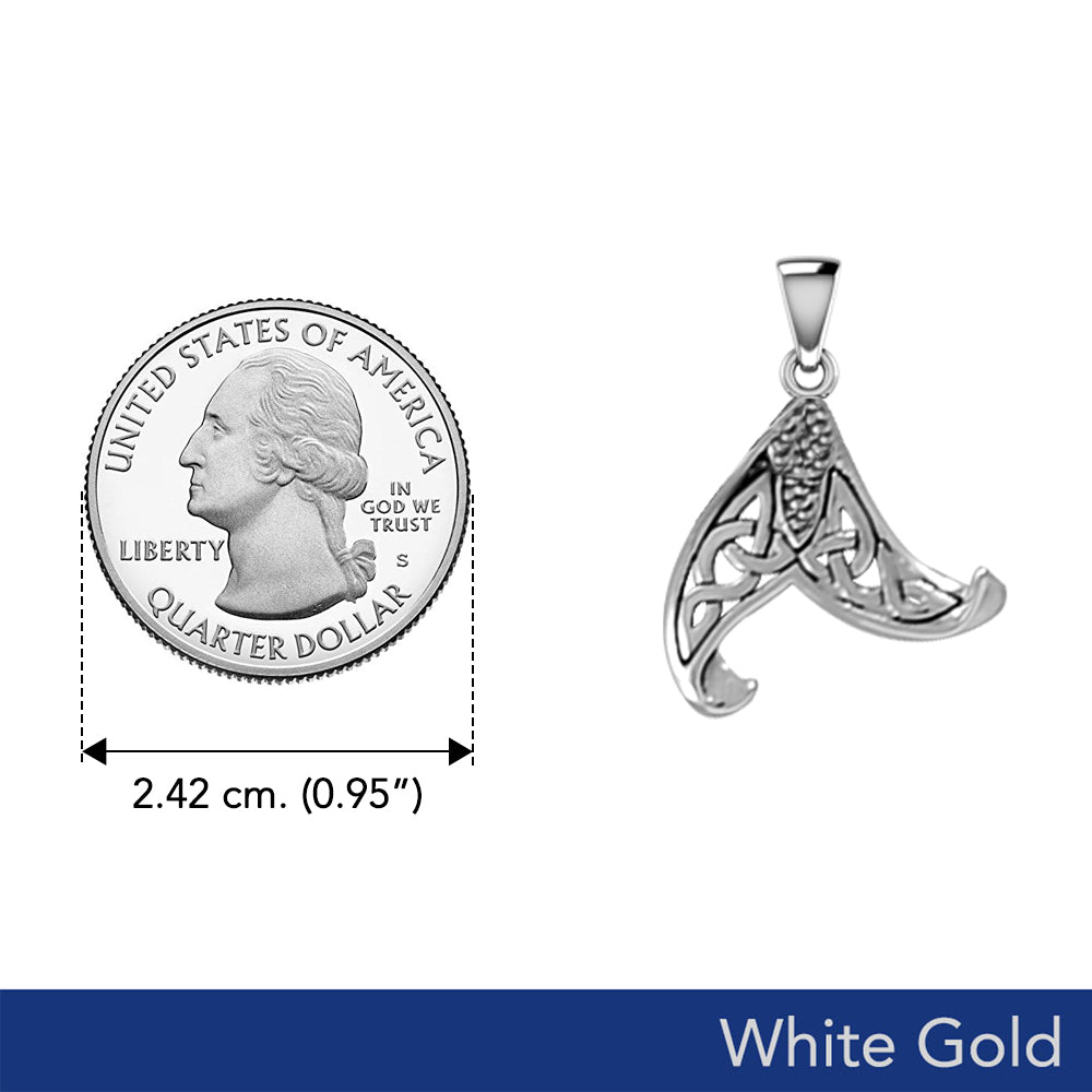 Mermaid Celtic Tail Solid White Gold Pendant WPD5473