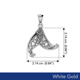 Mermaid Celtic Tail Solid White Gold Pendant WPD5473