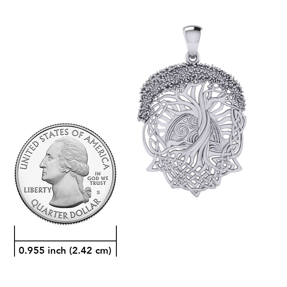 Admiration towards the Tree of Life creation ~ 14K White Gold Pendant WPD974