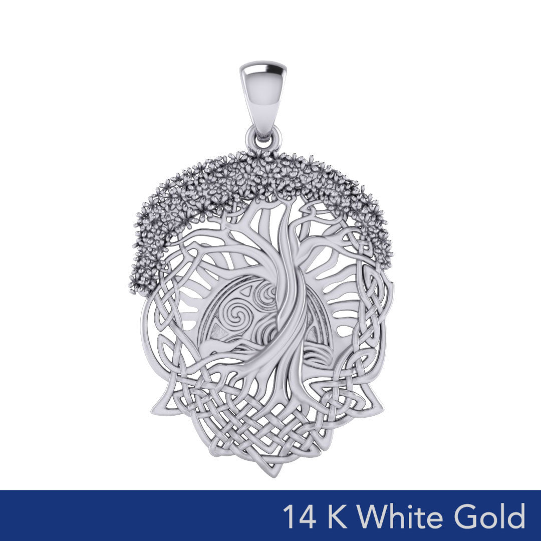Admiration towards the Tree of Life creation ~ 14K White Gold Pendant WPD974